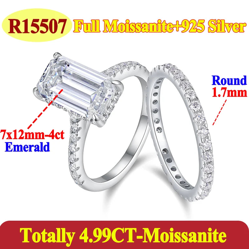 Two silver rings with gemstone details on a white background
