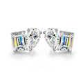 Pair of diamond earrings on a white background