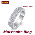 Moissanite ring with 54 pcs stones on a white background