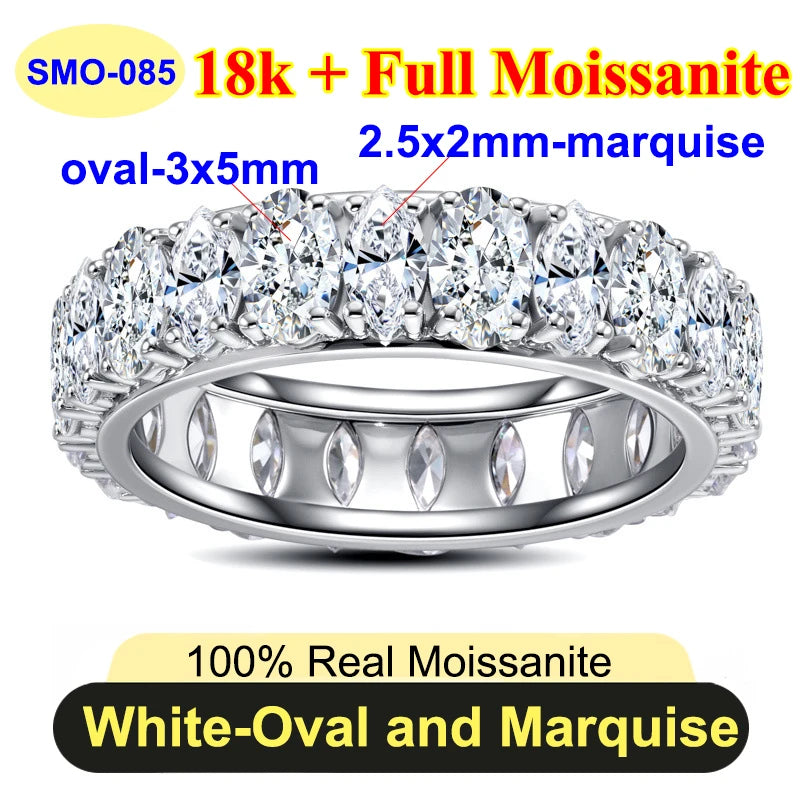 Silver ring with gemstones and text detailing stone type and size on a white background